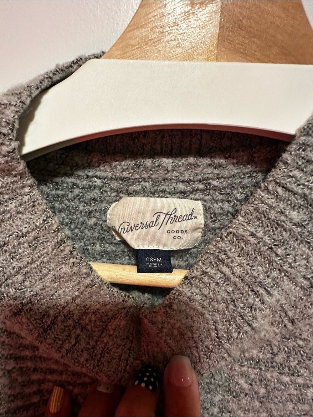 Universal Thread Gray Ribbed Mock Neck Poncho Sweater - Picture 2 of 3